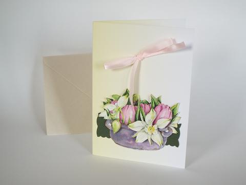 tulipe lys noeud ruban jaune