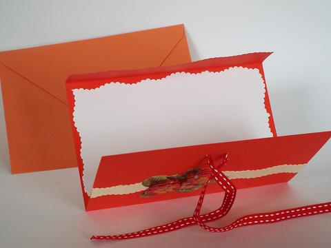 rouge orange fleurs noeud