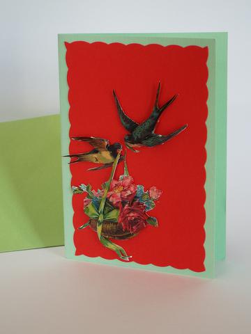 vert rouge fleurs oideaux  animaux