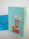 fleurs vases tasses tarte bleue